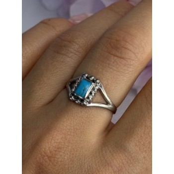 925 Sterling Silver Turquoise Ring Size 7.5