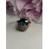 925 Sterling Silver Blue Crystal & CZ Ring Size 8