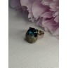 925 Sterling Silver Blue Crystal & CZ Ring Size 8