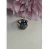 925 Sterling Silver Blue Crystal & CZ Ring Size 8