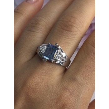 925 Sterling Silver CZ Ring Size 9