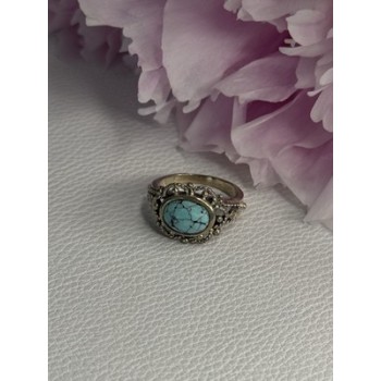 Vintage 925 Sterling Silver Turquoise Ring Size 5