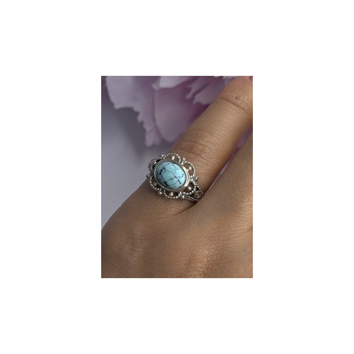 Vintage 925 Sterling Silver Turquoise Ring Size 5