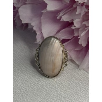 Vintage 925 Sterling Silver Rink Abalone Ring Size 6.5