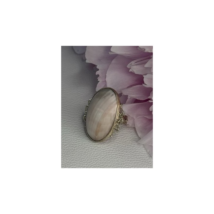 Vintage 925 Sterling Silver Rink Abalone Ring Size 6.5