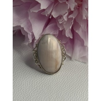 Vintage 925 Sterling Silver Rink Abalone Ring Size 6.5