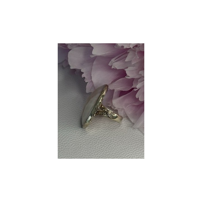 Vintage 925 Sterling Silver Rink Abalone Ring Size 6.5