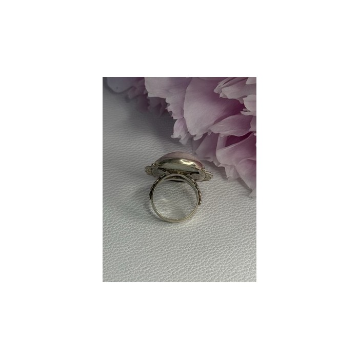 Vintage 925 Sterling Silver Rink Abalone Ring Size 6.5