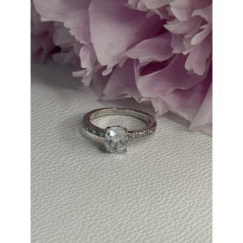 Shiny 925 Sterling Silver CZ Ring Size 10