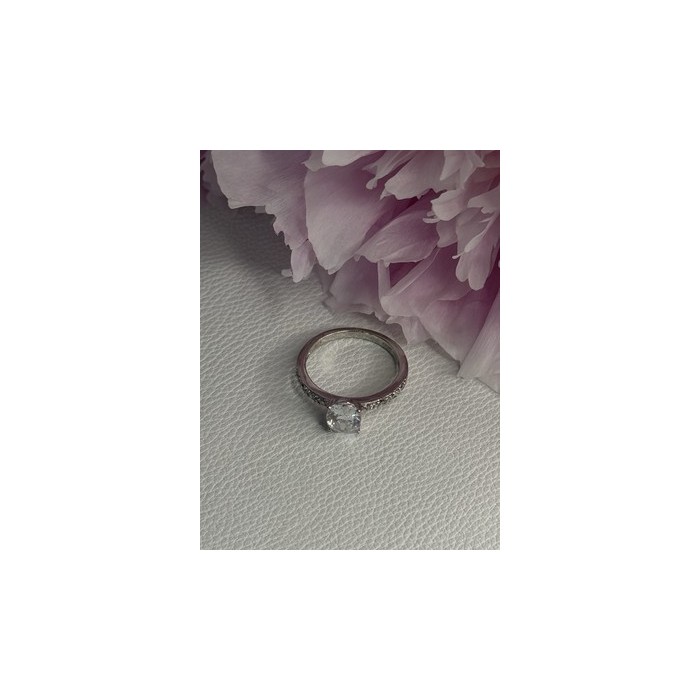 Shiny 925 Sterling Silver CZ Ring Size 10