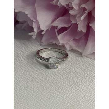 Shiny 925 Sterling Silver CZ Ring Size 10