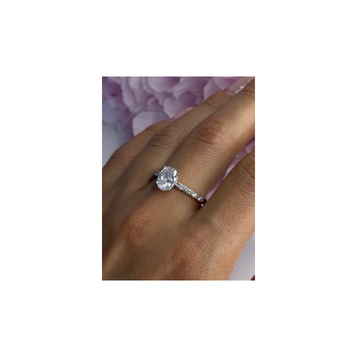 Shiny 925 Sterling Silver CZ Ring Size 10