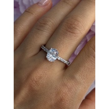 Shiny 925 Sterling Silver CZ Ring Size 10