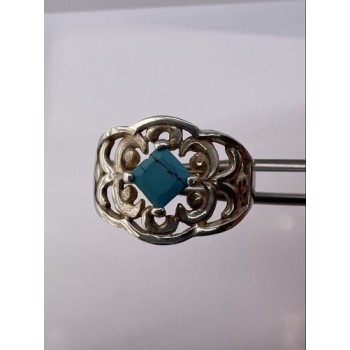 925 Sterling Silver Turquoise Ring Size 8.5