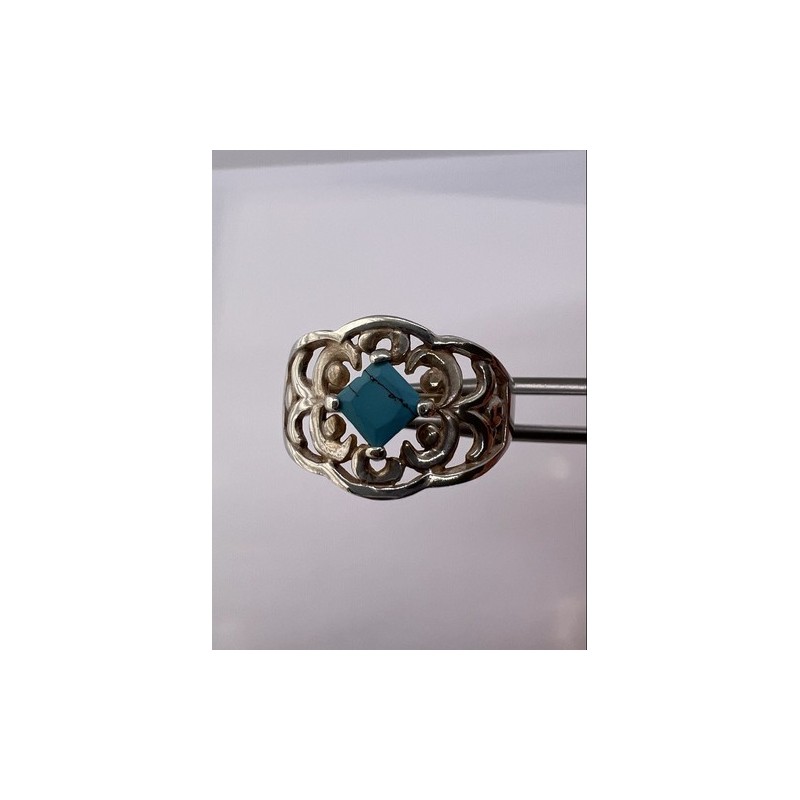 925 Sterling Silver Turquoise Ring Size 8.5