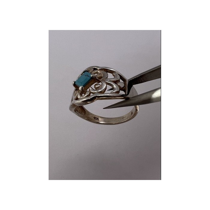 925 Sterling Silver Turquoise Ring Size 8.5