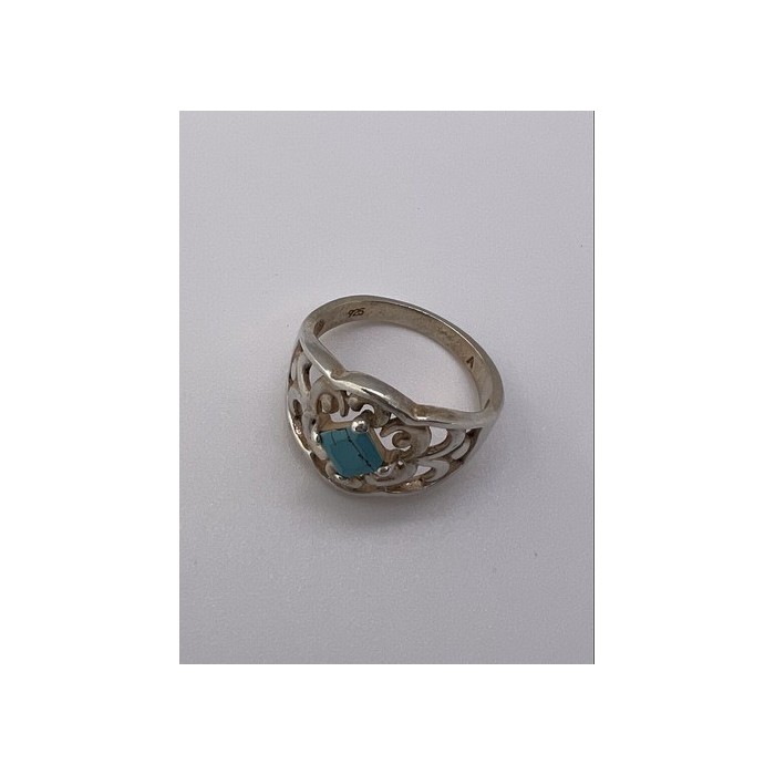 925 Sterling Silver Turquoise Ring Size 8.5