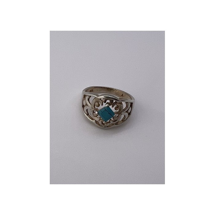 925 Sterling Silver Turquoise Ring Size 8.5