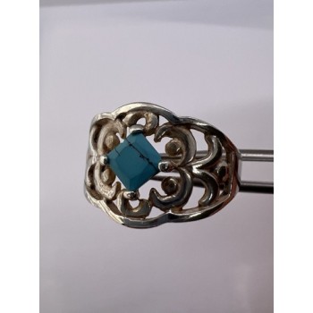 925 Sterling Silver Turquoise Ring Size 8.5