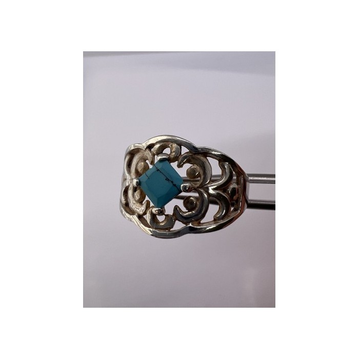 925 Sterling Silver Turquoise Ring Size 8.5