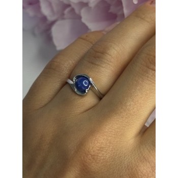 925 Sterling Silver Star Sapphire Ring Size 6