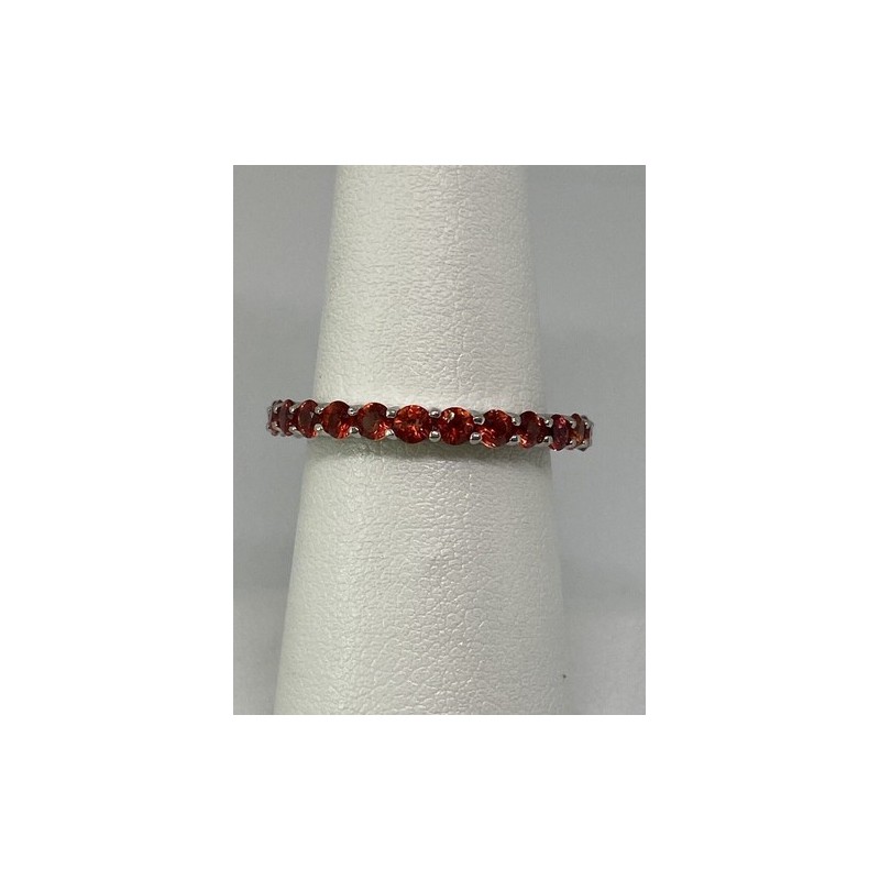 925 Sterling Silver Topaz Ring Size 6.75