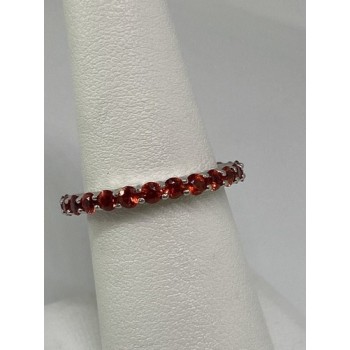 925 Sterling Silver Topaz Ring Size 6.75