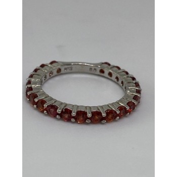 925 Sterling Silver Topaz Ring Size 6.75