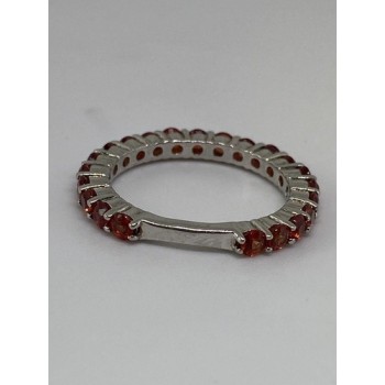 925 Sterling Silver Topaz Ring Size 6.75