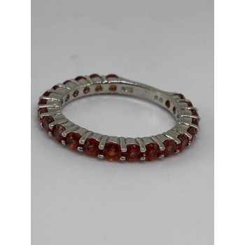 925 Sterling Silver Topaz Ring Size 6.75