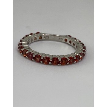 925 Sterling Silver Topaz Ring Size 6.75