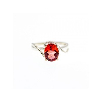 925 Sterling Silver Red Spinel Ring Size 7