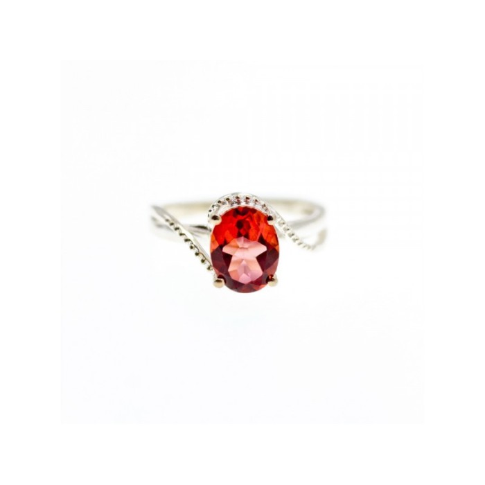 925 Sterling Silver Red Spinel Ring Size 7