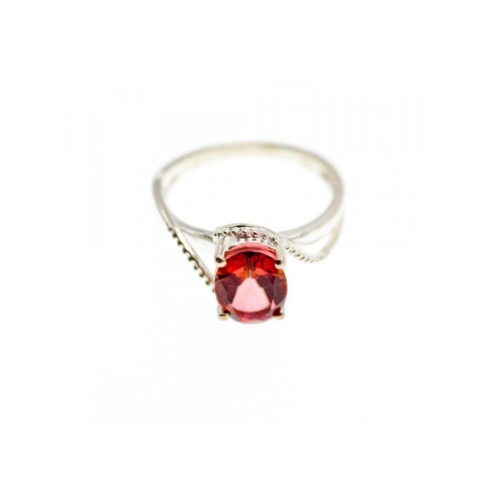 925 Sterling Silver Red Spinel Ring Size 7