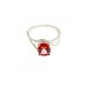 925 Sterling Silver Red Spinel Ring Size 7