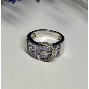925 STERLING SILVER TANZANITE & BERYL RING SIZE 6