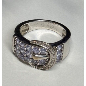 925 STERLING SILVER TANZANITE & BERYL RING SIZE 6