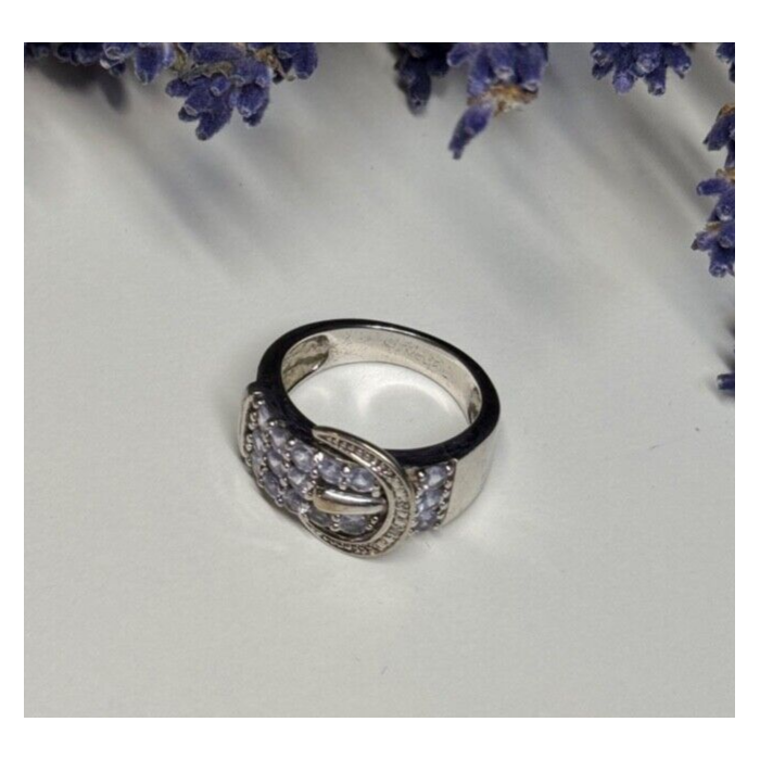 925 STERLING SILVER TANZANITE & BERYL RING SIZE 6