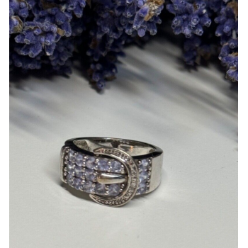 925 STERLING SILVER TANZANITE & BERYL RING SIZE 6
