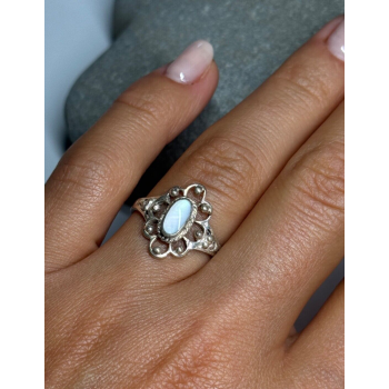 925 Sterling Silver Abalone Ring Size 7