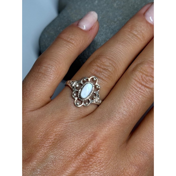 925 Sterling Silver Abalone Ring Size 7