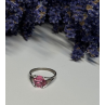 925 Sterling Silver Pink Topaz Ring Size 5