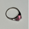 925 Sterling Silver Pink Topaz Ring Size 5