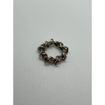 925 Sterling Silver & Twisted Wire & CZ Ring Size 8.5
