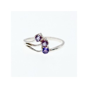 925 Sterling Silver Amethyst Ring Size 9