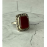Vintage 925 Sterling Silver Agate & Marcasites Ring Size 7