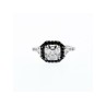 925 Sterling Silver CZ & Black Spinel Ring Size 6.5