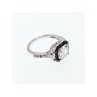 925 Sterling Silver CZ & Black Spinel Ring Size 6.5