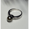 925 STERLING SILVER PEARL & BERYL RING SIZE 5.5