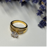 925 Sterling Silver Gold Plated CZ Ring Size 7.5